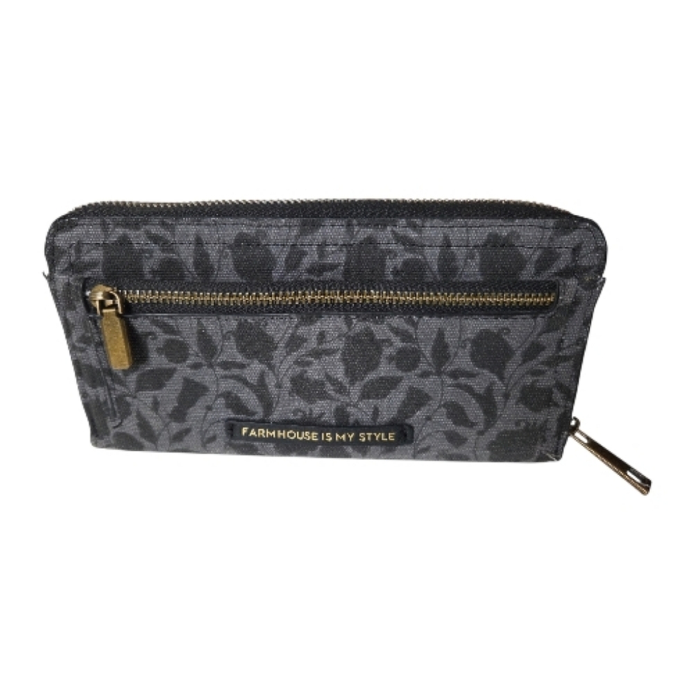 Farmhouse is My Style Gray Autumn Luxe Clutch Wallet Wristlet NWOT